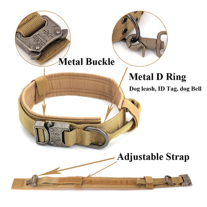 PETRAVEL Adjustable Tactical Dog Collar & Leash Set