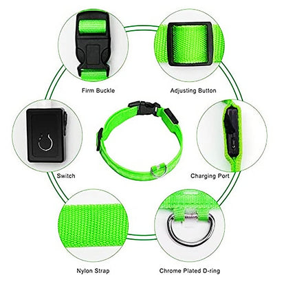 Adjustable Flashing Rechargeable Luminous Collar